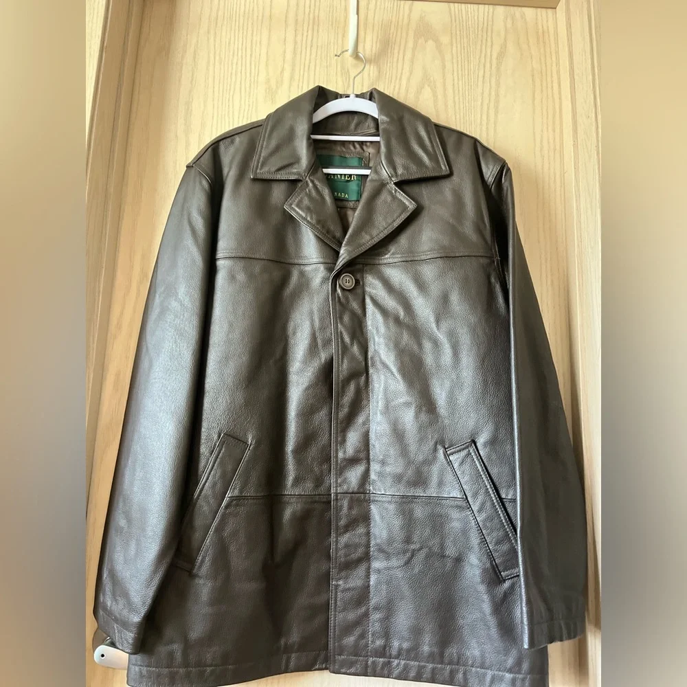 Men’s DANIER Vintage Dark Brown Heavyweight Faux Leather Jacket - Picture 3 of 16